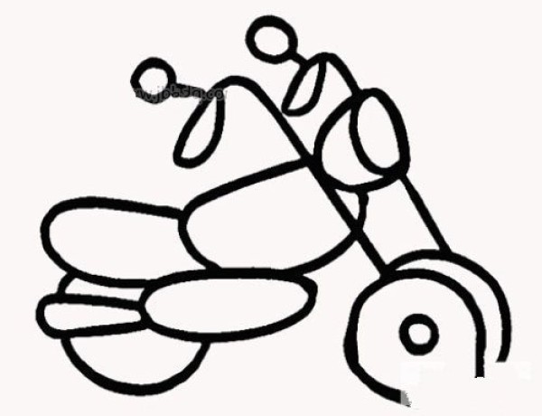 Childrens simple motorcycle drawing