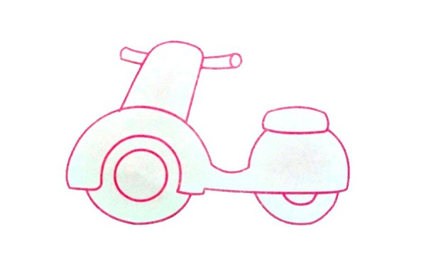 Two simple drawing pictures of electric motorcycles