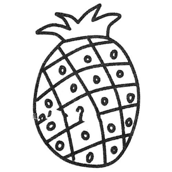 Simple steps to draw pineapple