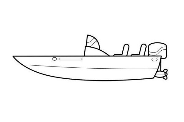 Simple strokes of speedboat pictures