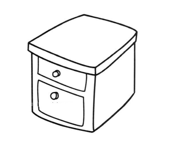 Simple bedside table drawing pictures