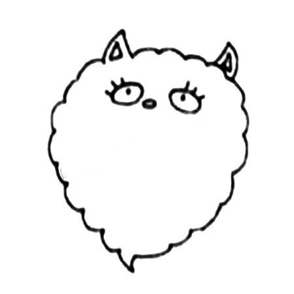 Simple drawing of excited Persian cat