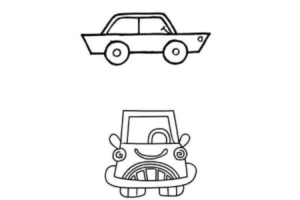 How to draw a cartoon car with simple strokes