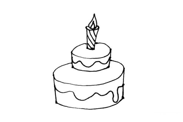 Learn to draw a birthday cake easily