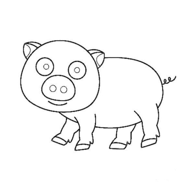 Simple piglet drawing picture