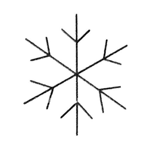 Complete collection of snowflake simple strokes and drawing steps