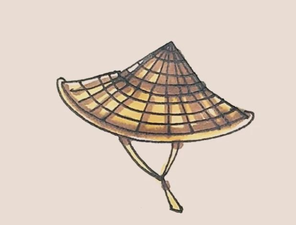 simple drawing bamboo hat