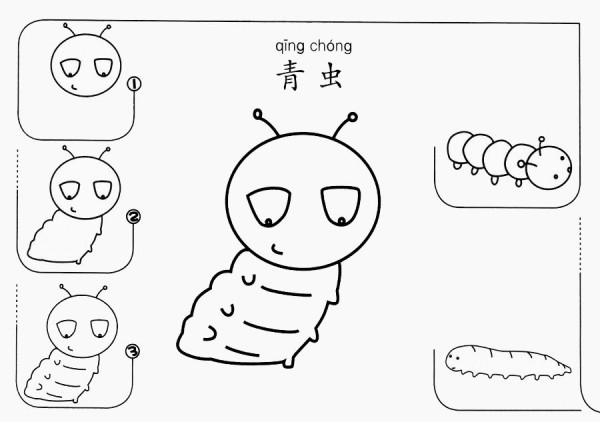 How to draw a caterpillar