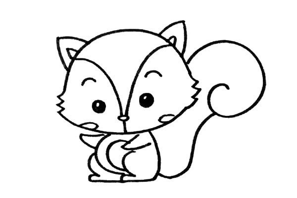 Let’s draw a cute little squirrel together