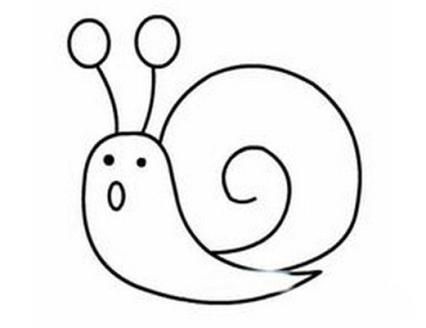 How to draw a simple picture of a snail