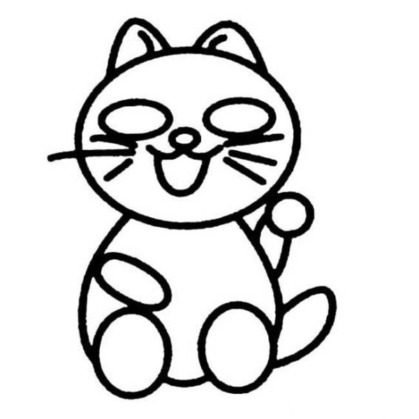 A complete collection of pictures of simple drawings of kittens and simple drawings of Lucky Cats