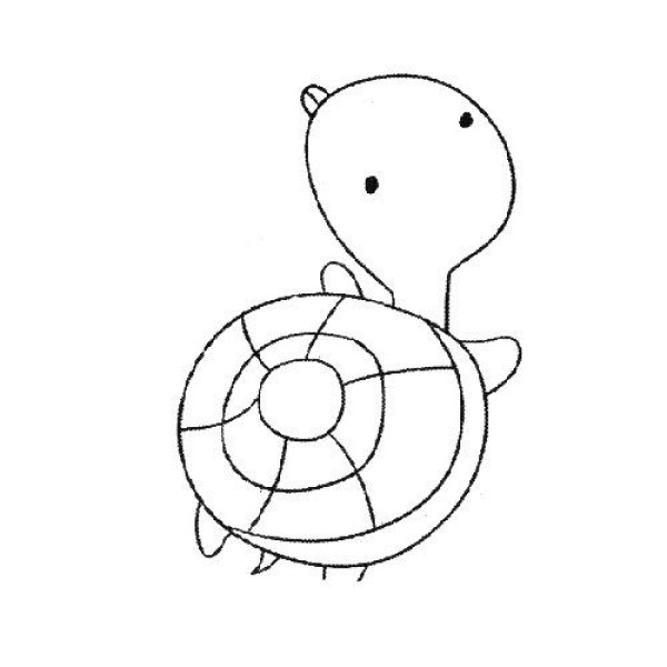 How to draw cute little turtle with simple strokes