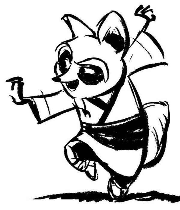 Simple drawings of anime characters, simple drawings of Kung Fu Panda Master