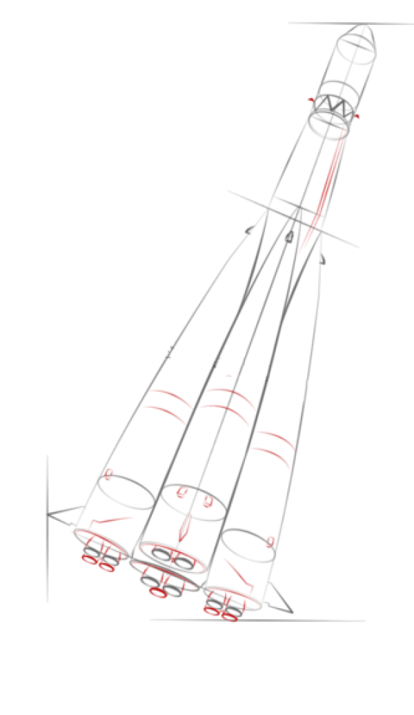 How to draw a space rocket