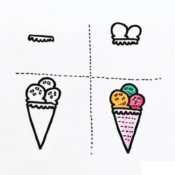 How to draw ice cream and popsicles in simple strokes