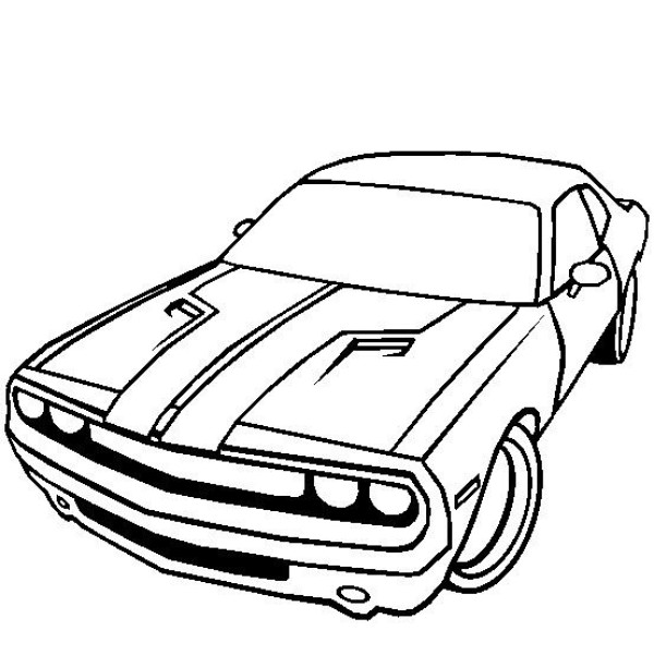 Simple car drawings Dodge Challenger simple drawing pictures