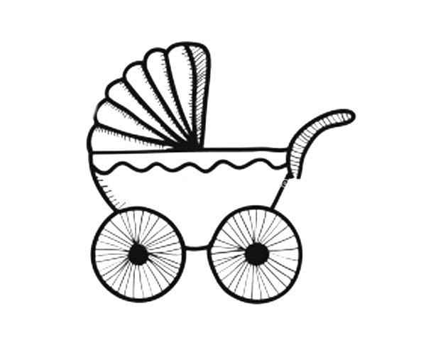 Simple baby carriage drawing picture