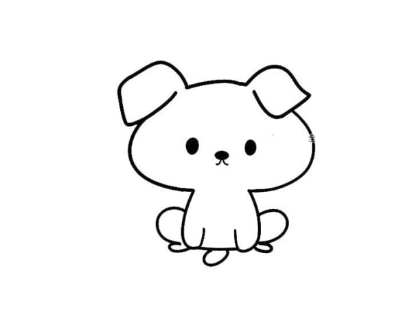 Cartoon puppy simple strokes