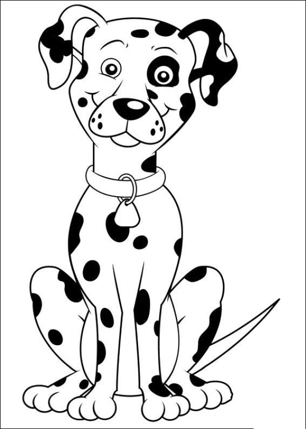 Puppy simple drawing picture Dalmatian dog