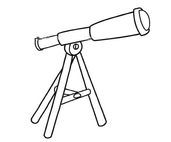 Astronomical telescope simple drawing picture