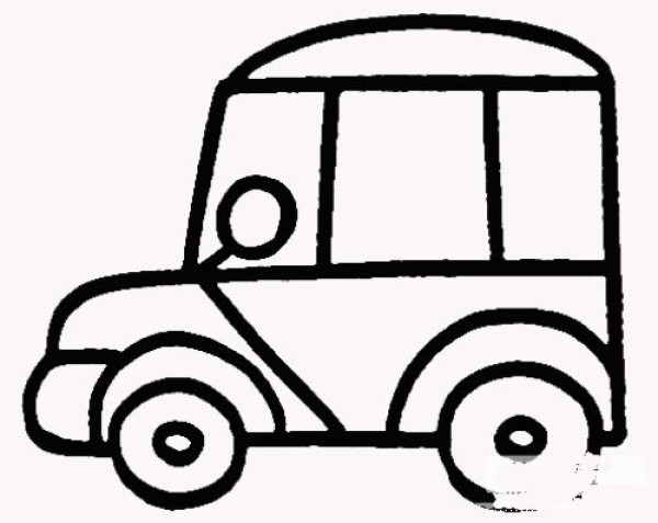 How to draw an off-road vehicle with simple strokes