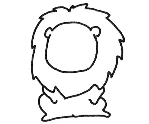 Q version lion simple strokes drawing tutorial