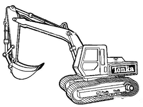 Engineering vehicle simple drawing picture excavator