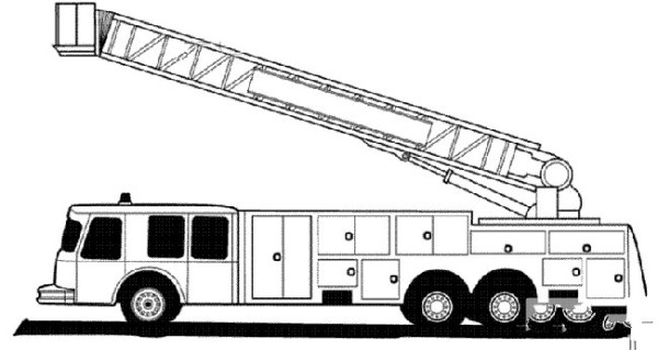 Ladder truck simple drawing picture