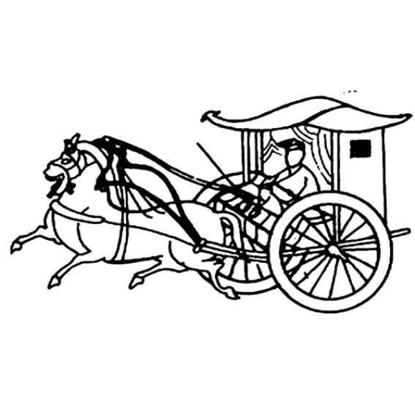 Ancient Chinese carriage simple strokes