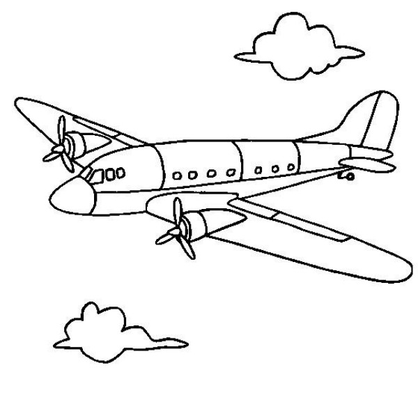 Complete collection of simple drawings of airplanes Simple drawings of propeller airplanes