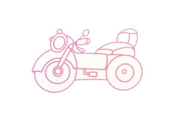 Three simple drawing pictures of motorcycles