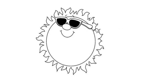 Simple drawing tutorial｜Drawing a cool sun