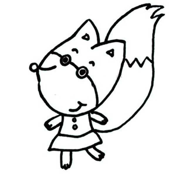 Simple drawing of a cute little squirrel