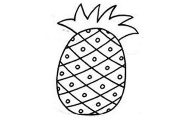 Step by step drawing of pineapple