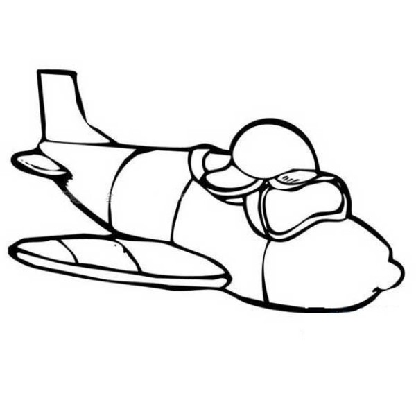 Beautiful simple drawing of airplane for children