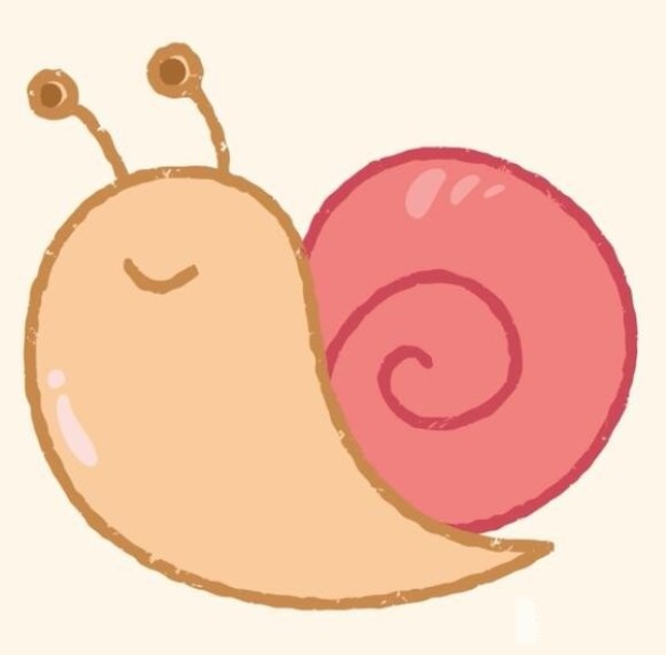 Magical simple drawing snail