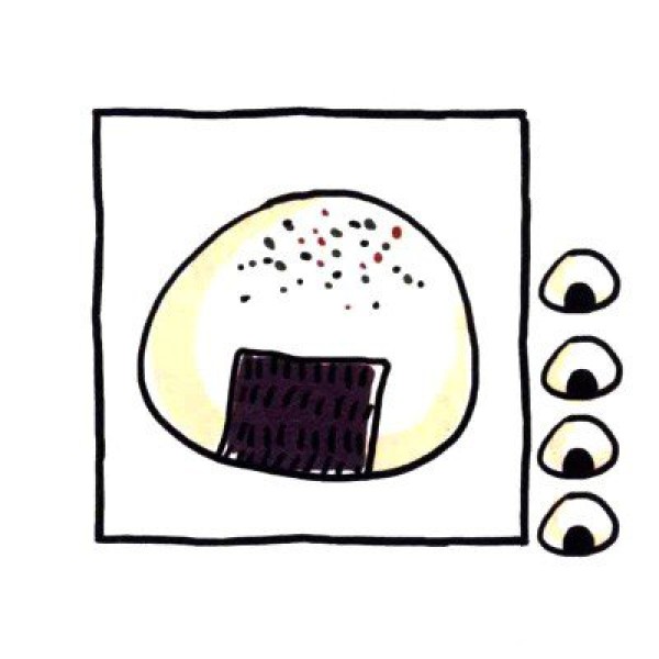 How to draw a cute simple rice ball in four steps