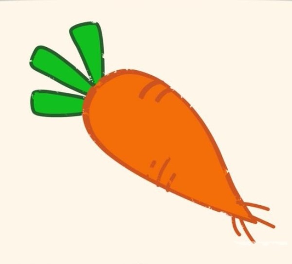 Magical simple drawing carrot