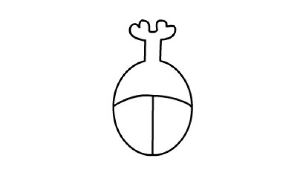 Childrens simple drawing method of beetle