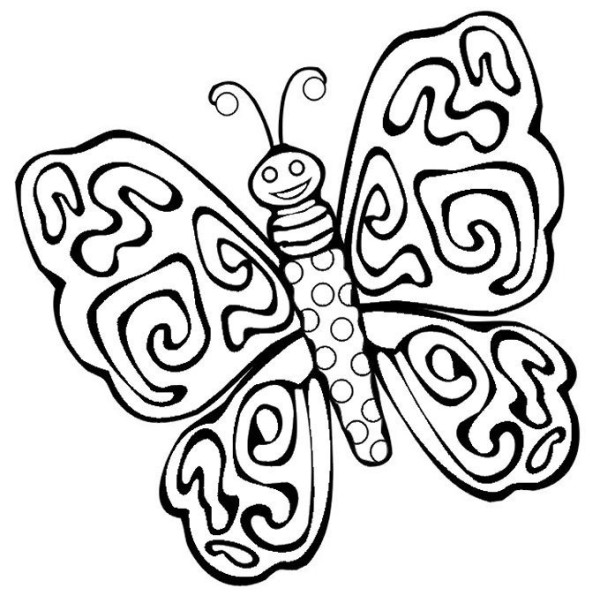 Beautiful butterfly simple strokes picture