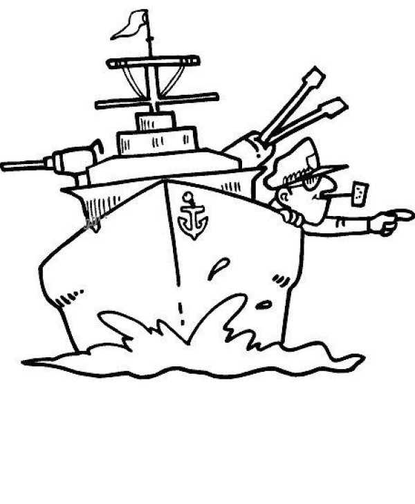 Simple strokes of warship pictures