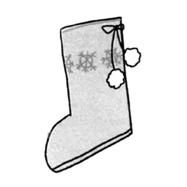 Simple drawing of winter elements snow boots