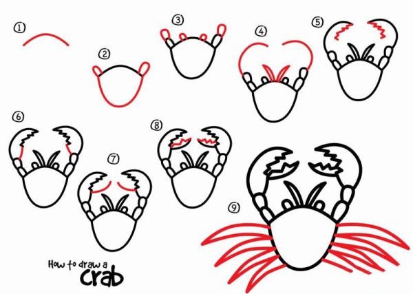 How to draw a crab Crab simple drawing tutorial