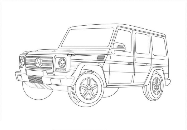 Vehicle simple drawing, off-road vehicle simple drawing picture