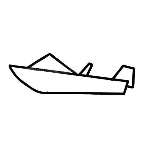 Childrens simple drawing of speedboat