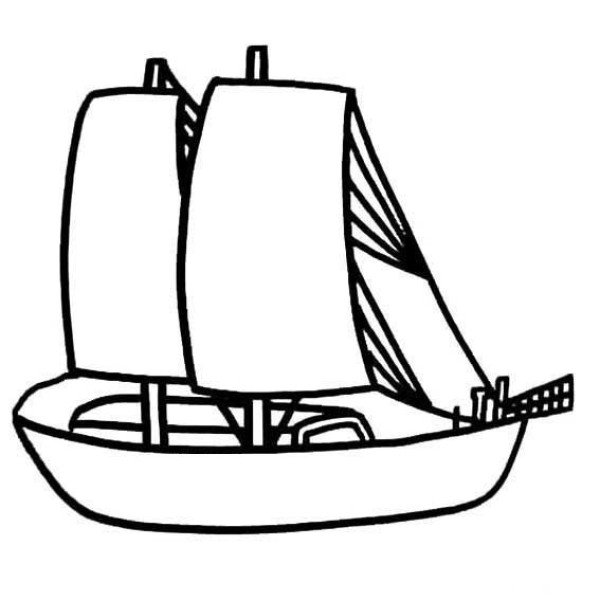 Simple drawing of sailing boat