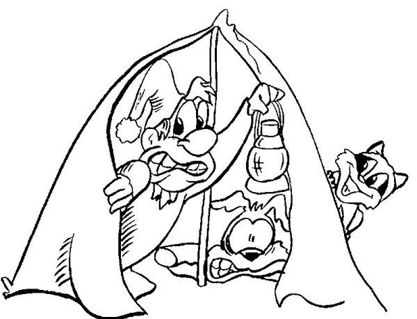 Wild camping coloring pictures