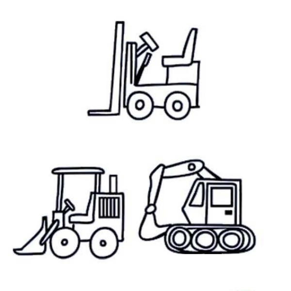 Childrens cartoon engineering vehicle simple drawing picture