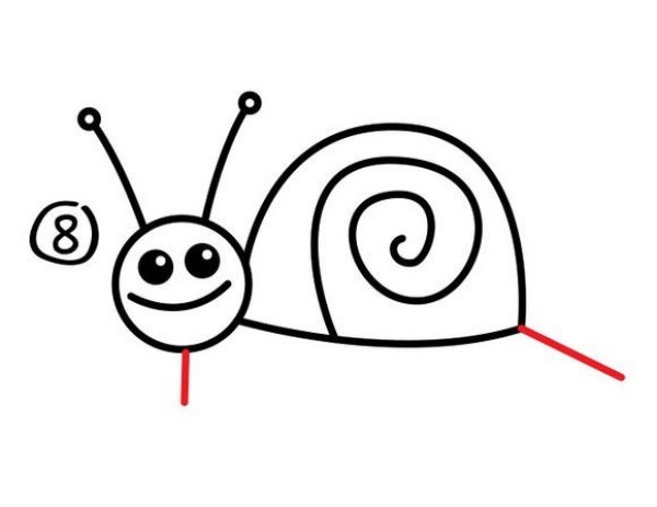 Step by step drawing of snail