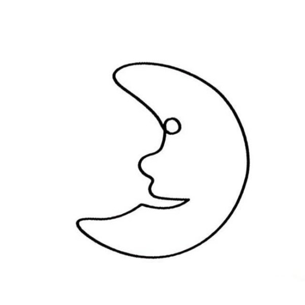 Cartoon simple drawing picture Moon simple drawing